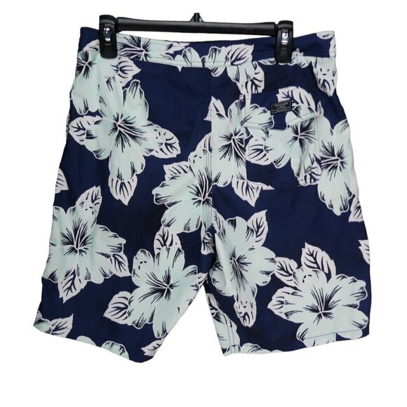 Abercrombie & Fitch A&F Mens Size 31 Blue Floral Hawaii Swim Trunks Board Shorts - Picture 2 of 11